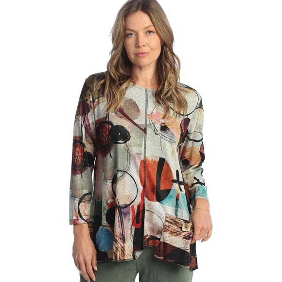 Jess & Jane Medium "Toscana" Tunic Top Women's Long Sleeve Pocket NWT - Picture 1 of 9